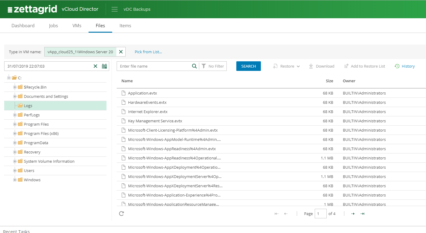 vDC Backup